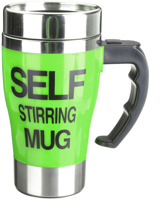

Gomani Self Stirring Aluminium Mug(450 ml), Green