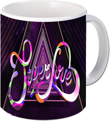 

Maison N Mode Super Love Coffee Ceramic Mug(330 ml), Multicolor