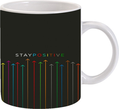 

Maison N Mode Stay Positive Coffee mug Ceramic Mug(330 ml), Multicolor