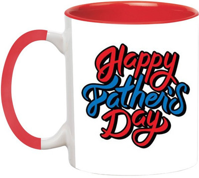 

Ashvah Happy Father's Day Ceramic Mug(350 ml), Red