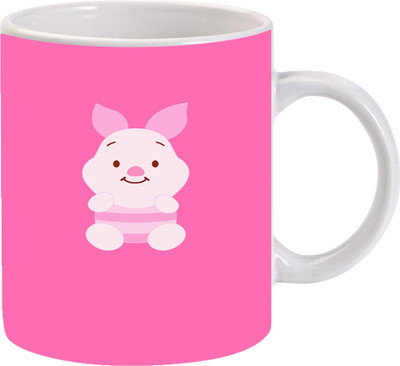 

Maison N Mode Pink Doll Coffee Ceramic Mug(330 ml), Multicolor