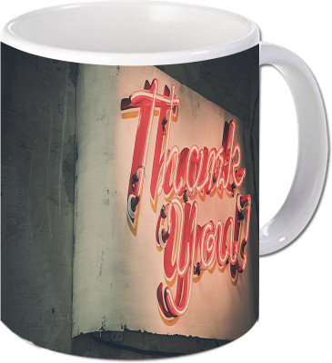 

Maison N Mode Thank You Coffee Ceramic Mug(330 ml), Multicolor