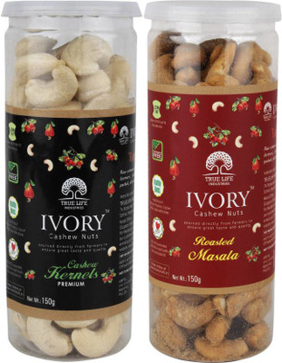 

Ivory Cashew Nuts Combo of Masala & Plain W240 in jar 300 gms Cashews(300 g, Mason Jar)