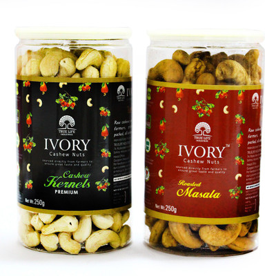 

Ivory Cashew Nuts Combo Of Plain & Masala W320 in jar Cashews(500 g, Mason Jar)