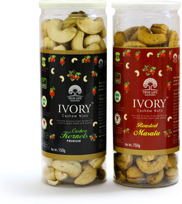 

Ivory Premium Cashew Nuts Combo of Plain & Masala W240 in jar Cashews(300 g, Mason Jar)