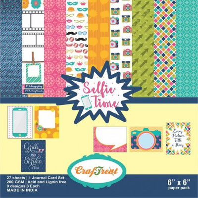 

Craftreat Designer Design 6 Craft paper(Set of 9, Multicolor)