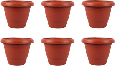 

Truphe Gardening Flower Pot - Terracotta (Pack of 6) Plant Container Set(Plastic)