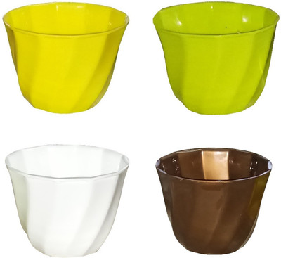 

Truphe Eliza Flower Pot, Table Pot - Multi color (Pack of 4) Made In India Plant Container Set(Pack of 4, Plastic)