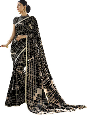 Shaily Retails Printed Bollywood Cotton Blend Saree(Multicolor)