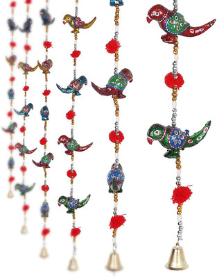 

Royal Arts And Crafts Beautiful Handmade Decorative Parrot Door Hanging For Home Décor Pake Of-2 Decorative Showpiece - 10 cm(Paper Mache, Multicolor)