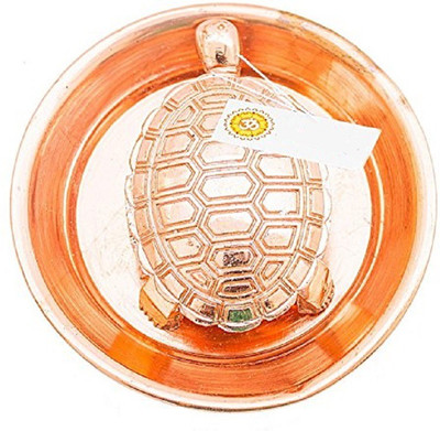 

VibeX ™ Certified Yantra / Vastu / Feng Shui Metal Tortoise /Turtle With Plate Decorative Showpiece - 2 cm(Copper, Copper)