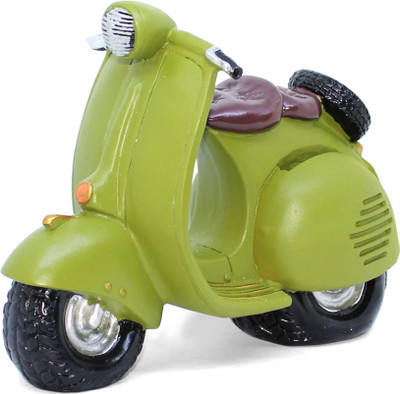 

Tied Ribbons Antique Retro Scooter Shapes Money Saving Box Decorative Showpiece - 17 cm(Polyresin, Green)