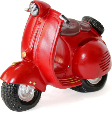 

Tied Ribbons Decorative Scooter Shapes Money Piggy Bank Decorative Showpiece - 17 cm(Polyresin, Red)