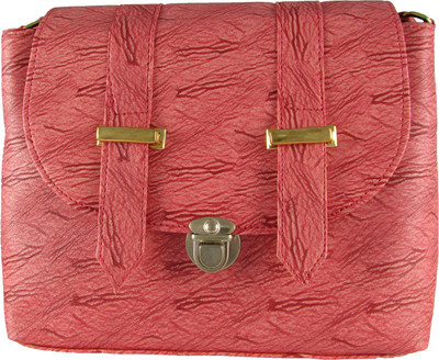 

MTE Women Casual Pink Leatherette Sling Bag