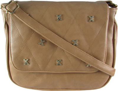 

MTE Women Casual Beige Leatherette Sling Bag