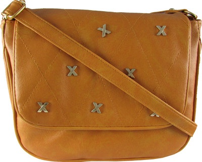 

MTE Women Casual Yellow Leatherette Sling Bag