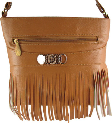 

MTE Women Casual Brown Leatherette Sling Bag
