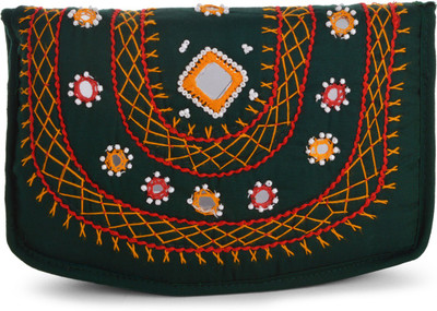 

TRIBES INDIA Women Casual Green Cotton Sling Bag