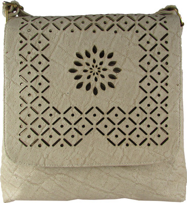 

MTE Women Casual White Leatherette Sling Bag