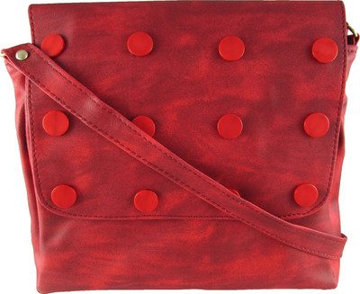 

MTE Women Casual Red Leatherette Sling Bag