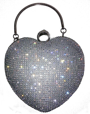 

AASB Women Casual Silver, Grey Metal Hand-held Bag, Grey;silver
