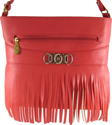

MTE Women Casual Pink Leatherette Sling Bag