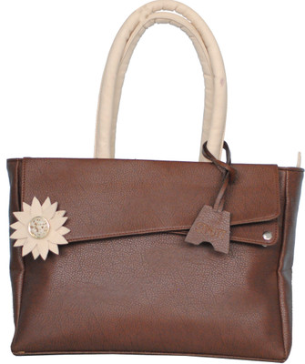 

Strutt Brown Tote Small Travel Bag(Brown, Beige), Beige;brown