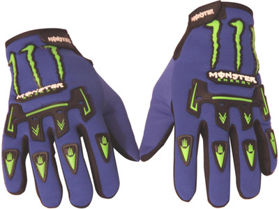 

Homeshopeez Sporty Biker Riding Gloves (, Blue, Black, Black;blue