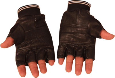 

Homeshopeez Multi purpose Leather Sports Gloves Gym & Fitness Gloves (Free Size, Black)