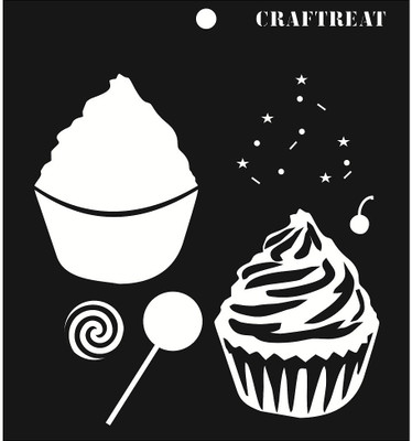 

CrafTreat CTS049 Cup Cake Layered Stencil(Pack of 1, 6x6 inch)