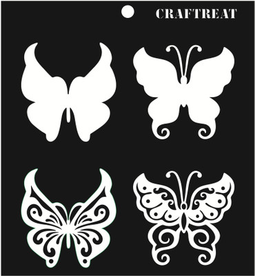 

CrafTreat CTS055 Butterflies Layered Stencil(Pack of 1, 6x6 inch)