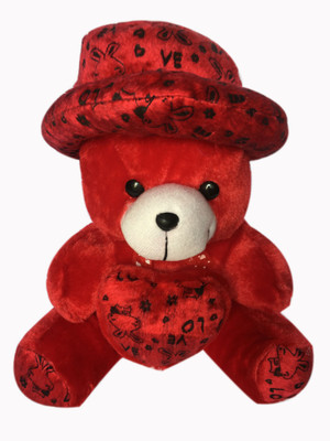 

Blue Birds Fluffy Red Hat Teddy - 38 cm(Red)