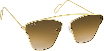 Silver Kartz Aviator Sunglasses(For Men & Women, Brown)