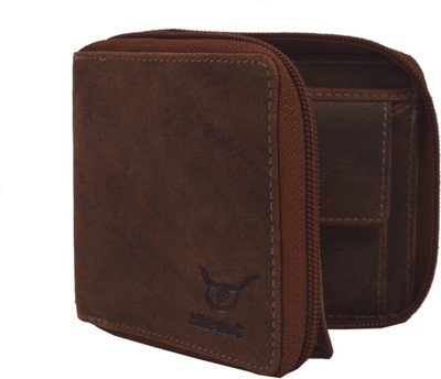 

Hidelink Men Casual Brown Genuine Leather Wallet(9 Card Slots), Dark brown