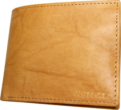 

Retfit Men Tan Genuine Leather Wallet(8 Card Slots), Tan brown