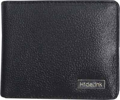 

Hidelink Men Black Genuine Leather Wallet(5 Card Slots)