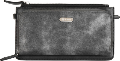 

Lavie Women Black Artificial Leather Wallet(10 Card Slots)