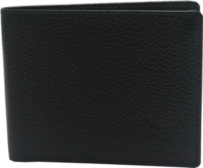 

Hidelink Men Black Genuine Leather Wallet(5 Card Slots)