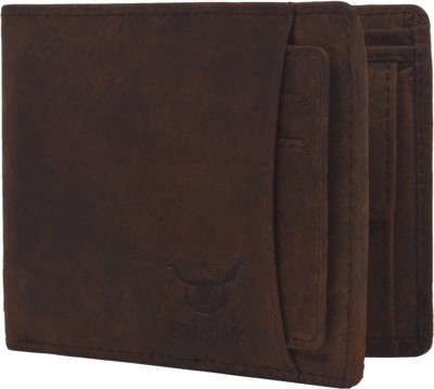 

Hidelink Men Formal Brown Genuine Leather Wallet(8 Card Slots), Dark brown