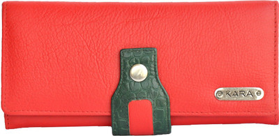 

Kara Women Red Genuine Leather Wallet(9 Card Slots)