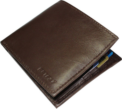 

Retfit Men Brown Genuine Leather Wallet(8 Card Slots)
