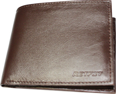 

Retfit Men Brown Genuine Leather Wallet(8 Card Slots)
