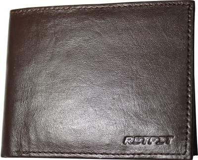 

Retfit Men Brown Genuine Leather Wallet(8 Card Slots)