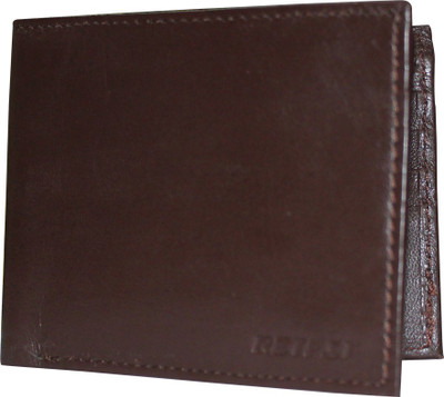 

Retfit Men Brown Genuine Leather Wallet(8 Card Slots)