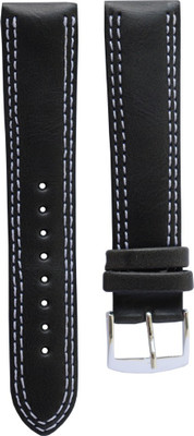 

VITREND New 20 mm Black Genuine Leather Watch Strap(Black)