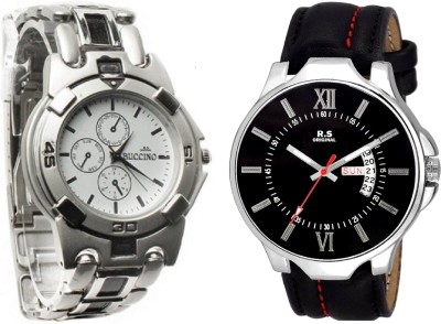 R S Original DIWALI DHAMAKA OFFER BOYS DATE & TIME SET OF 2 WHITE & BLACK RSO-67 series Watch  - For Men   Watches  (R S Original)