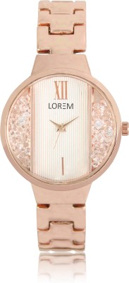 LOREM New LR217 Rose Gold Metal Diamond Studed Bracelet Girls Watch  - For Women   Watches  (LOREM)