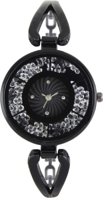 Shivam Retail Best Deal In Stylish Full Black With Attractive Moving Diamond Beads For Also Girl's Watch  - For Women   Watches  (Shivam Retail)