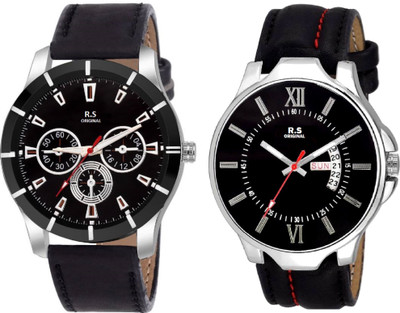 

R S Original DIWALI DHAMAKA OFFER BOYS DATE & TIME SET OF 2 BLACK & BLACK RSO-172 Watch - For Men