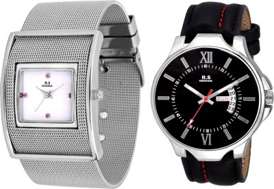 R S Original DIWALI DHAMAKA OFFER BOYS DATE & TIME SET OF 2 WHITE & BLACK RSO-71 series Watch  - For Men   Watches  (R S Original)